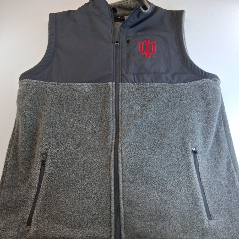 Mens IU Vest Size Large Indiana University Hoosiers Full Zip Fleece